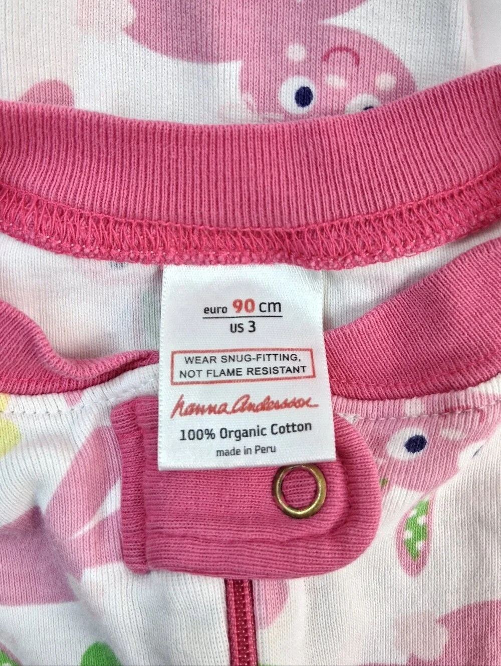 Hanna Andersson Pink Bunny Rabbit Full Zip Sleeper